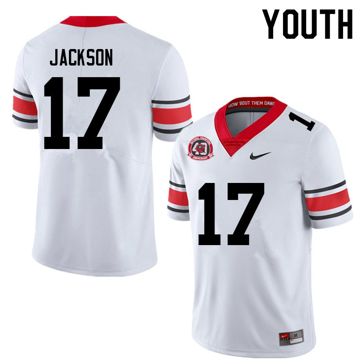 Youth #17 Dan Jackson Georgia Bulldogs College Football Jerseys Sale-40th Anniversary